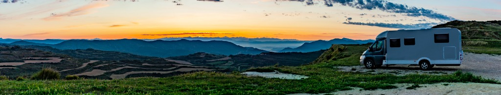 camper on hill at sunrise burns oregon rv park